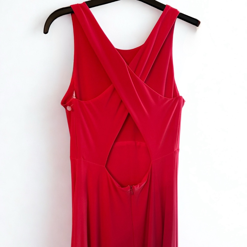 NEW WITH TAGS ISSAC MIZRAHI Pink long dress criss cross back size 8